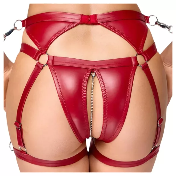 Cottelli Bondage - conjunto vermelho brilhante com algemas