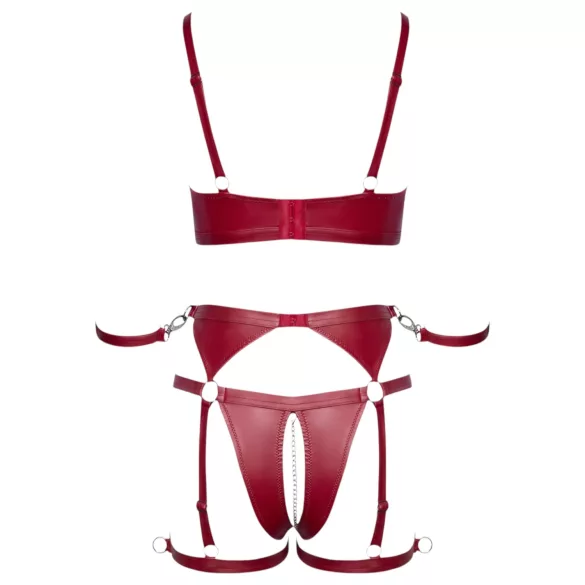 Cottelli Bondage - conjunto vermelho brilhante com algemas