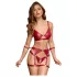 Cottelli Bondage - conjunto vermelho brilhante com algemas - L