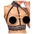 Abierta Fina - conjunto lingerie aberta com correntes - preto - M