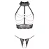Abierta Fina - conjunto lingerie aberta com correntes - preto - M