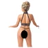 Abierta Fina - conjunto lingerie aberta com correntes - preto - M