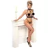Abierta Fina - conjunto lingerie aberta com correntes - preto - L