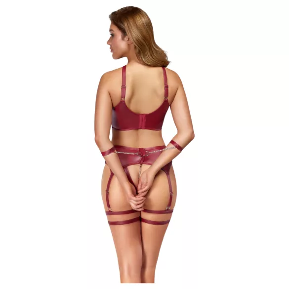 Cottelli Bondage - conjunto de sutiã com tiras cruzadas - vermelho - M