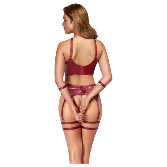 Cottelli Bondage - conjunto de sutiã com tiras cruzadas - vermelho - L