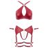 Cottelli Bondage - conjunto de sutiã com tiras cruzadas - vermelho - L