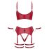 Cottelli Bondage - conjunto de sutiã com tiras cruzadas - vermelho - L
