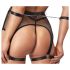Cottelli Bondage - conjunto lingerie arrastão transparente com correntes - preto
