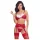 Cottelli - conjunto de lingerie rendado natalino - vermelho