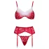 Cottelli - conjunto de lingerie rendado natalino - vermelho