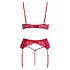 Cottelli - conjunto de lingerie rendado natalino - vermelho