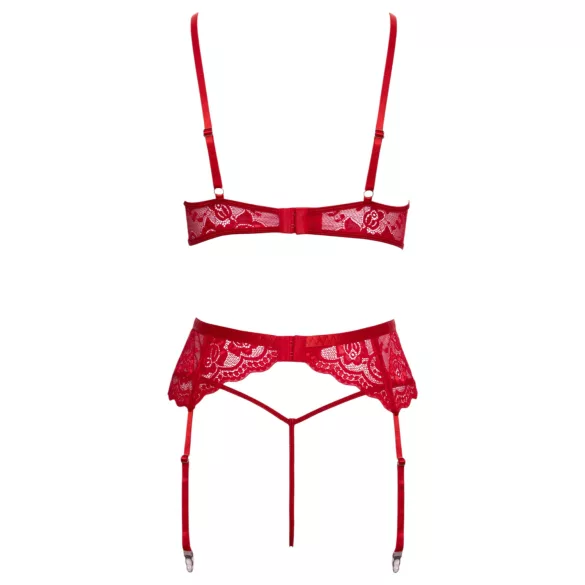 Cottelli - conjunto de lingerie rendado natalino - vermelho - L/XL