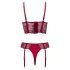 Cottelli - conjunto rendado de duas peças com ligas (vermelho) - L
