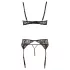 Abierta Fina - conjunto de lingerie rendada - 3 peças - 80B/M