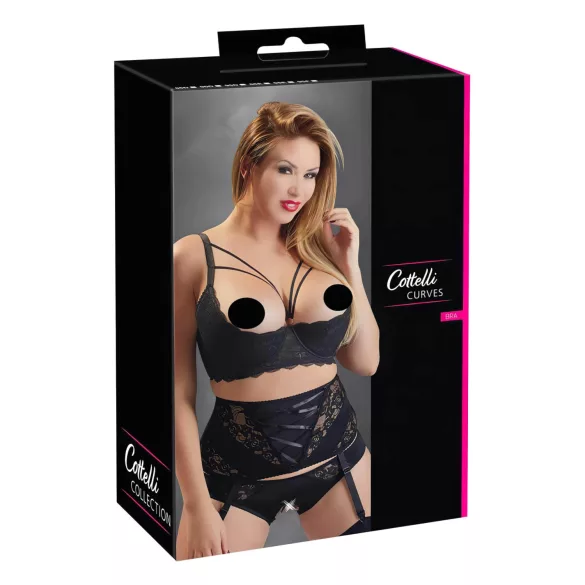 Cottelli Plus Size - sutiã com tiras e anel - preto - 95D