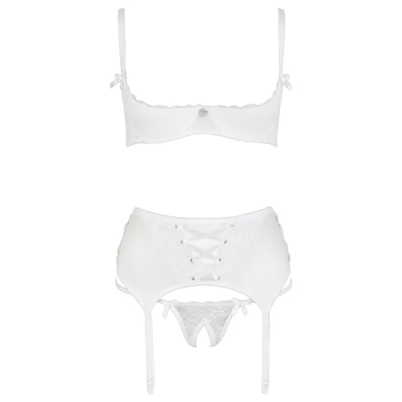 Cottelli - conjunto de sutiã meia-taça rendado com amarração - branco - 80B/M