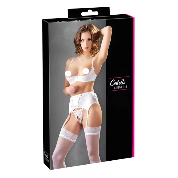 Cottelli - conjunto de sutiã meia-taça rendado com amarração - branco - 85C/L