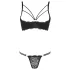 Cottelli - sutiã com tiras e argolas - tanga - preto - 85C/L