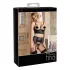 Abierta Fina - conjunto lingerie strappy renda - preto - 80B/M
