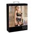 Abierta Fina - conjunto lingerie strappy renda - preto - 85B/L
