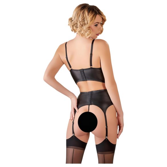 Abierta Fina - conjunto lingerie strappy renda - preto - 80C/M