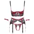 Cottelli Bondage - conjunto lingerie renda fosca - vermelho - M