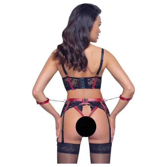 Cottelli Bondage - conjunto lingerie renda fosca - vermelho - L