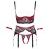 Cottelli Bondage - conjunto lingerie renda fosca - vermelho - L