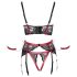 Cottelli Bondage - conjunto lingerie renda fosca - vermelho - L