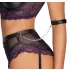 Cottelli Bondage - conjunto lingerie com algemas de braço - preto e roxo