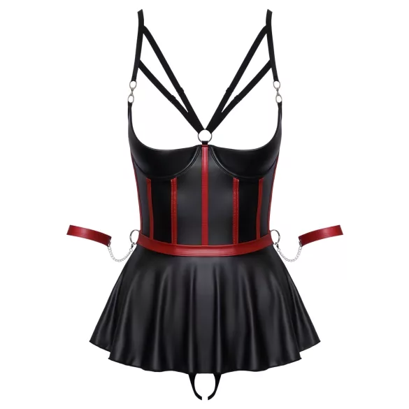 Cottelli Bondage - conjunto brilhante com algemas de braço (preto) - 80B/M