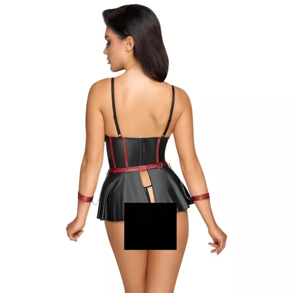 Cottelli Bondage - conjunto brilhante com algemas - preto - 80B/M