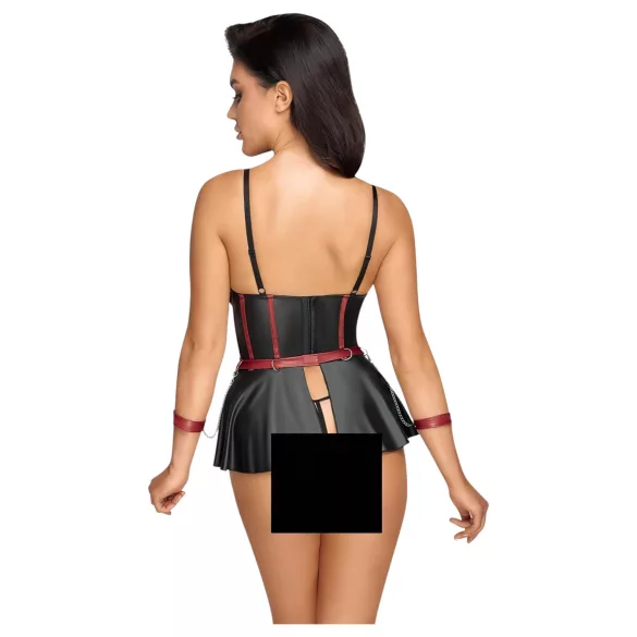 Cottelli Bondage - conjunto brilhante com algemas de braço (preto) - 80B/M
