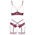 Abierta Fina - conjunto lingerie com suporte seios corrente - vermelho