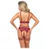 Abierta Fina - conjunto lingerie com suporte seios corrente - vermelho - M
