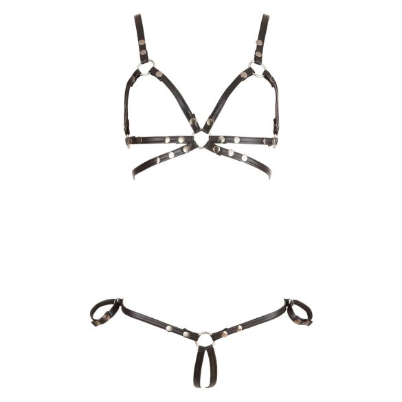Cottelli Bondage - harness corporal decorativo brilhante - preto