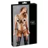 Cottelli Bondage - harness corporal decorativo brilhante - preto - XL