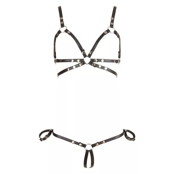 Cottelli Bondage - harness corporal decorativo brilhante - preto - XL