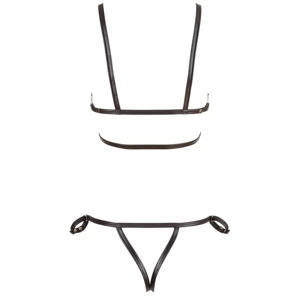 Cottelli Bondage - harness corporal decorativo brilhante - preto - XL