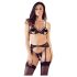 Cottelli - conjunto lingerie aberta rendada - preto