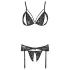 Cottelli - conjunto lingerie aberta rendada - preto
