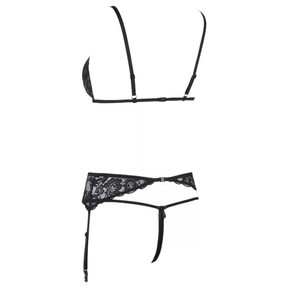 Cottelli - conjunto lingerie aberta rendada - preto - M