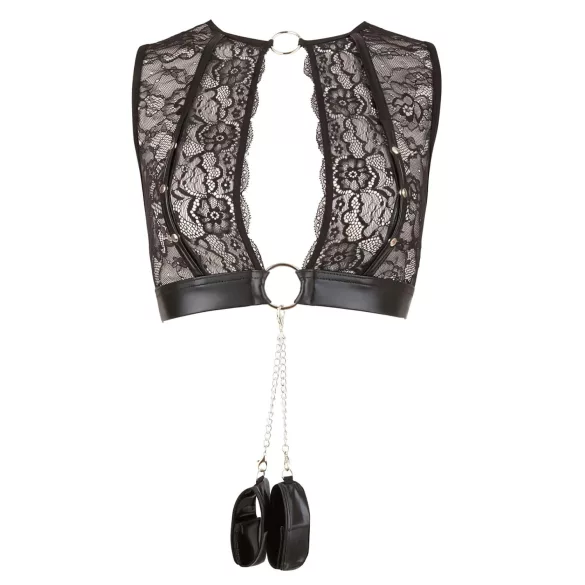 Cottelli Bondage - conjunto lingerie rendas 4 peças - L