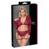 Cottelli Curves - conjunto lingerie plus size manga longa renda vermelho