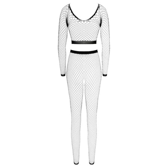 Cottelli - conjunto lingerie manga longa tela - preto - S-L