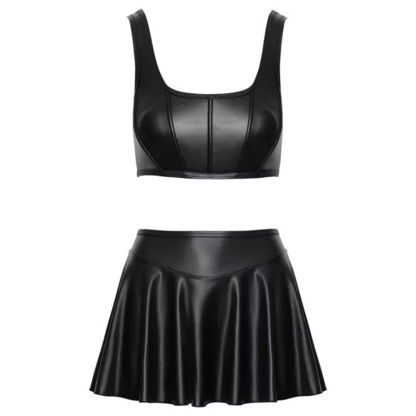 Cottelli - conjunto de top opaco com cordões e minissaia (preto)