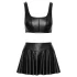 Cottelli - conjunto de top opaco com cordões e minissaia (preto)