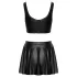 Cottelli - conjunto de top opaco com cordões e minissaia (preto)