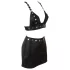 Cottelli - conjunto de top e minissaia de couro sintético (preto)