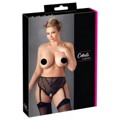 Cottelli Plus Size - cueca com ligas rendada (preta) - XXXXL